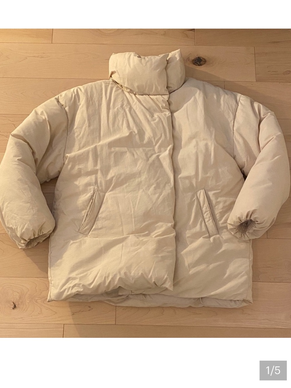 Mango Cream Puffer Jacket Sz XS